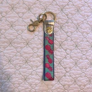 Simply southern keychain pink pineapple